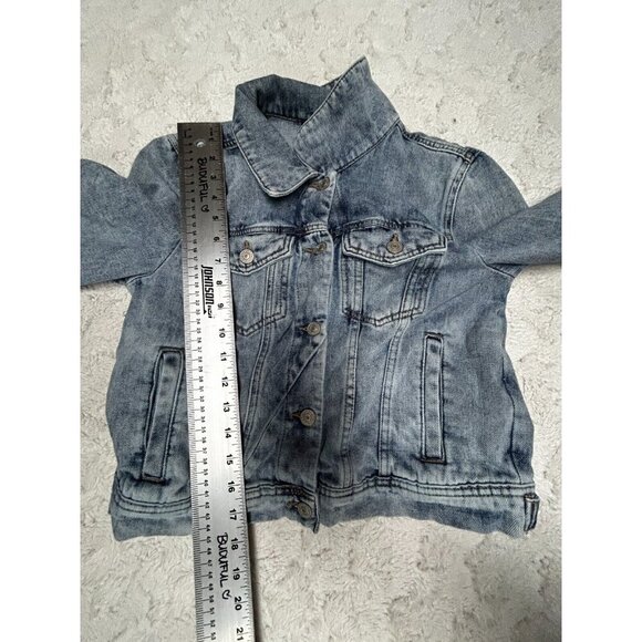 Free People Womens Cropped Jean Jacket Size Small Light Wash Denim Blue Pockets - Picture 6 of 6